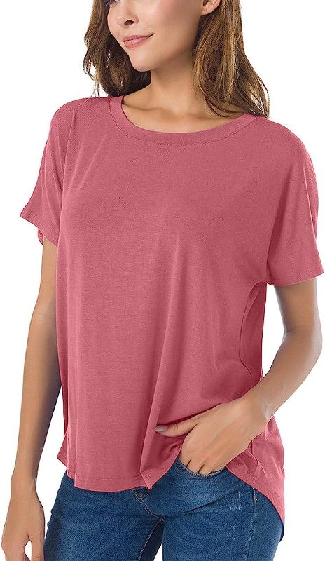 Photo 1 of Herou Casual Summer Short Sleeve High Low Loose T Shirt Basic Tees Tops for Women SIZE L