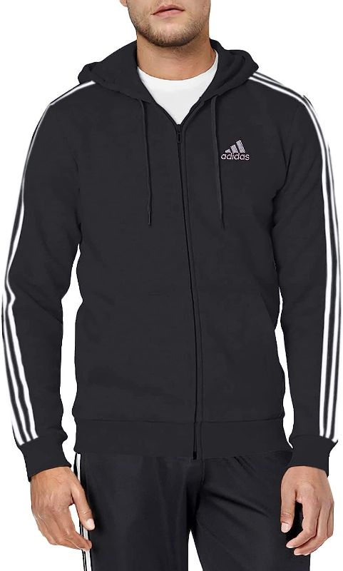 Photo 1 of adidas Men's Essentials Fleece 3-Stripes Full-Zip Hoodie
