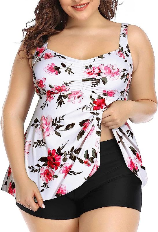 Photo 1 of Aqua Eve Plus Size Tankini Women 2 Pieces Swimsuits with Shorts Flowy Bathing Suits SIZE 20W 