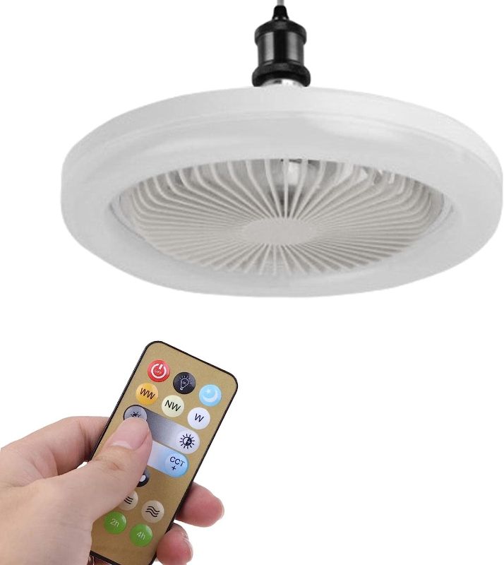 Photo 1 of YIQAO 2 in 1 LED Ceiling Fans , Smart Timing 30W 3 Color Dimmable and 3 Speed Wind Ceiling Fan with Lights, for Bedroom Living Room Cafe, AC 85V-265V, 10 Inch **NO REMOTE CONTROL**