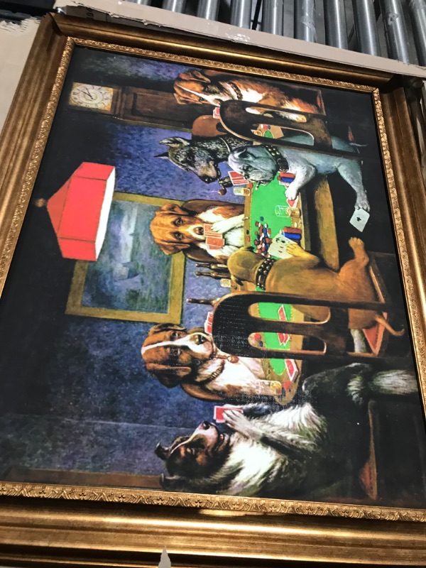 Photo 2 of 33*27IN DOG POKER GAME FRAMED PRINTED PAINTING 