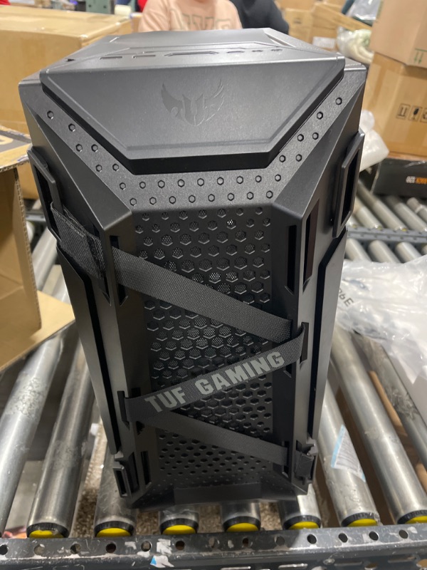 Photo 3 of ASUS TUF Gaming GT301 Mid-Tower Compact Case for ATX Motherboards with honeycomb Front Panel, 120mm AURA Addressable RBG fans, headphone hanger, and 360mm radiator support, 2 x USB 3.2 TUF GT301 Case