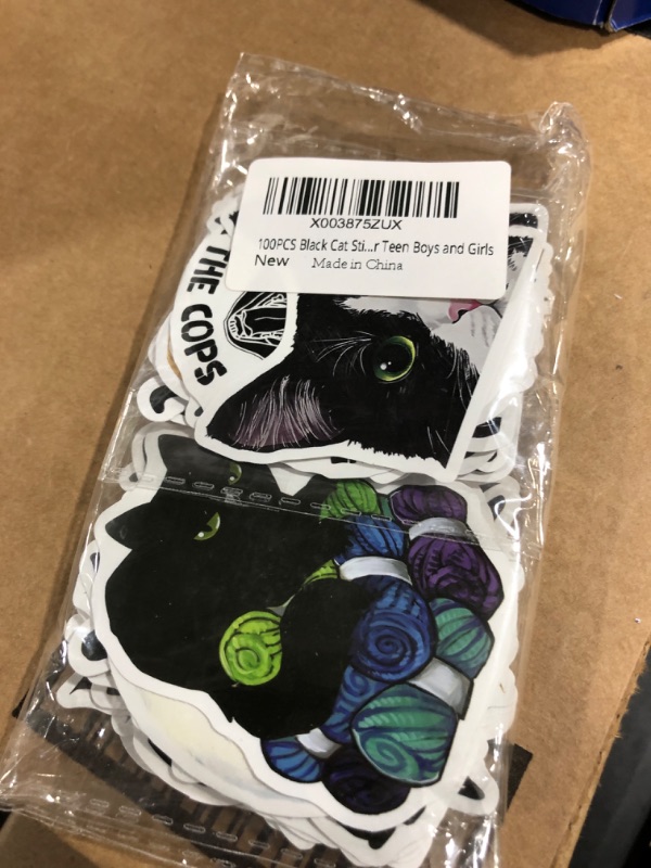Photo 1 of 100 pcs Black cat sticker pacl