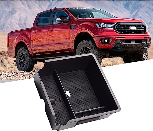 Photo 1 of ZZDMDM 2023 Ford Ranger Center Console Organizer Compatible with Ford Ranger 2019-2021 2022 2023 Ranger Armrest Center Console Storage Box with Coin Sunglasses Holder for Ford Ranger 2023 Accessories
