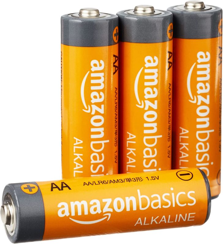 Photo 1 of Amazon Basics 4 Pack AA High-Performance Alkaline Batteries, 10-Year Shelf Life
