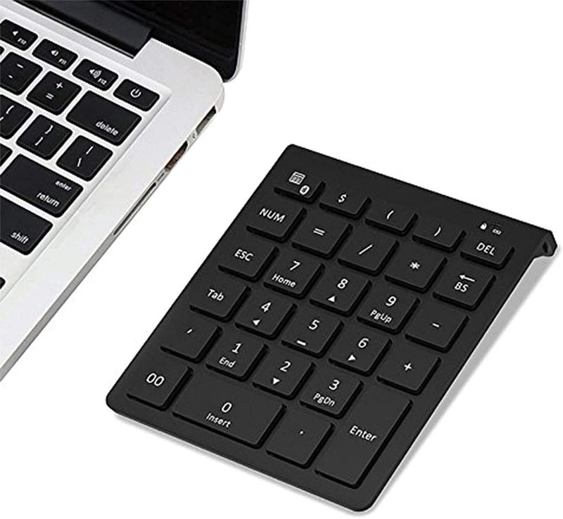 Photo 1 of Bluetooth Number Pad, Lekvey Portable Wireless Bluetooth 28-Key Numeric Keypad Keyboard Extensions for Financial Accounting Data Entry for Smartphones, Tablets, Surface Pro, Windows, Laptop and More
