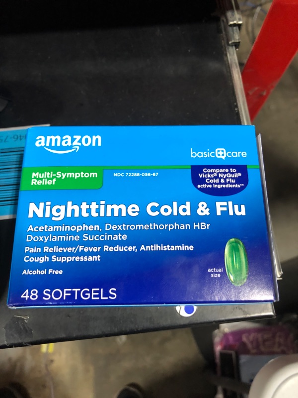 Photo 2 of Amazon Basic Care Nite Time Cold Flu Relief Softgels