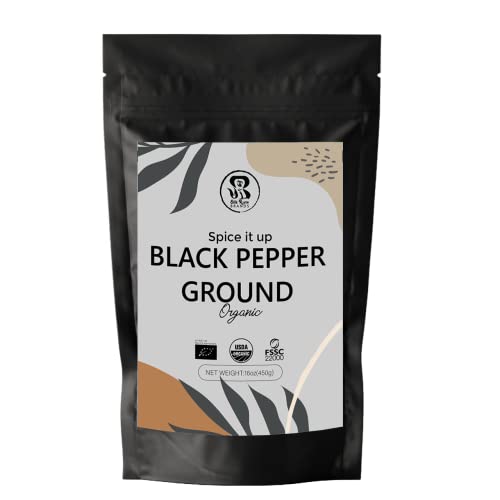 Photo 1 of Organic Black Pepper Ground 16 Oz ( 450 G) | USDA Organic, Non – GMO, Vegan & Gluten Free | Premium Organic Black Pepper for Grinder Refill | Perfec
