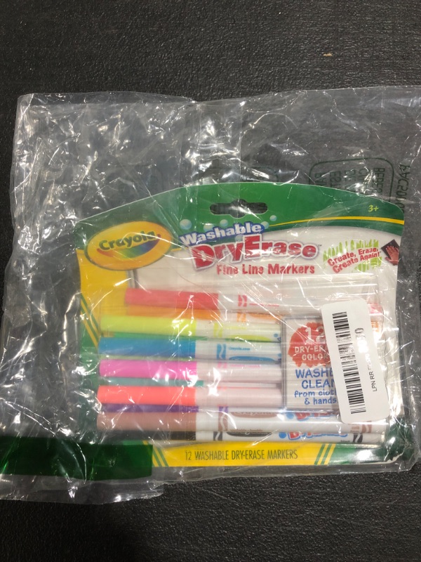 Photo 2 of Crayola 98-5912 Washable Dry-Erase Fine Line Markers, 12 Classic Colors Non-Toxic Art Tools for Kids & Toddlers 3 & Up, Easy Clean Up, Won't Stain Hands or Clothes, Great for Classrooms. 