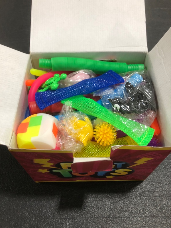 Photo 2 of Fidget Toy Pack . Sensory Toys Set with Infinity Cube, Stress Balls, and Pop Tubes and More for Stress Relief and Anti-Anxiety of Kids, Party Favor, Classroom Prize, and Easter Basket Stuffers
