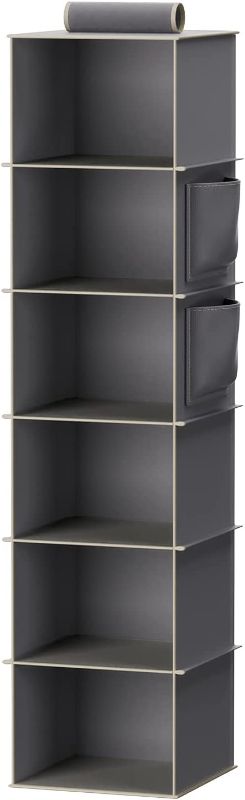 Photo 1 of  YOUDENOVA Hanging Closet Organizers and Storage, 6-Shelf Closet Hanging Storage Shelves, Grey 