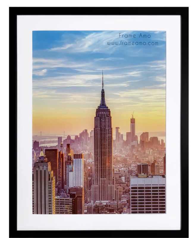 Photo 1 of 20x28-16x24 Modern Black Frame, with White Mat