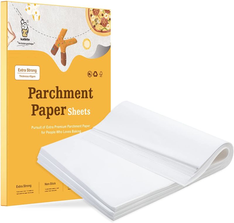 Photo 1 of  16x24 inch Parchment Paper Sheets, 100Pcs Precut Non-Stick Full Parchment Sheets for Baking, Cooking, Grilling, Frying and Steaming, Full Sheet Baking Pan Liners, Commercial Baking