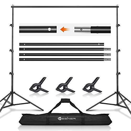 Photo 1 of Yesker Background Stand Backdrop Support System Kit 8.5X 10ft Photo Video Studio Adjustable for Photoshoot Photography Parties Wedding with Carrying bag
