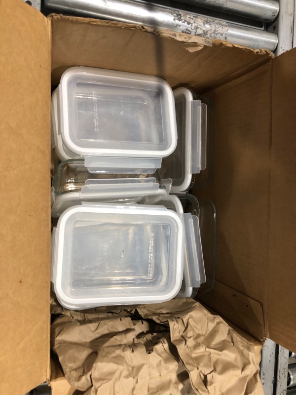 Photo 2 of 8 Pack Glass Food Storage Containers, BAYCO Glass Meal Prep Containers, Airtight Glass Storage Containers with Lids - BPA-Free & Leak Proof (8 lids & 8 Containers) 30oz White