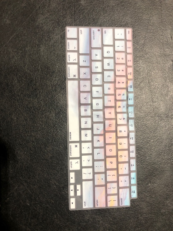 Photo 2 of MOSISO Keyboard Cover Only Compatible with MacBook Air 13 inch 2021 2020 Release A2337 M1 A2179 Retina Display with Touch ID Backlit Magic Keyboard, Waterproof Protective Silicone Skin,Colorful Clouds