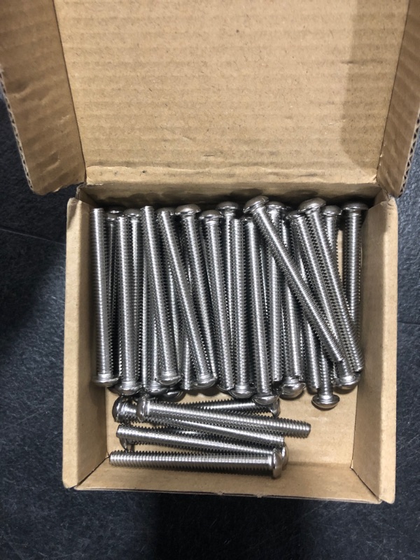 Photo 2 of 1/4-20 x 2-1/2" Button Head Socket Cap Bolts Screws, 304 Stainless Steel 18-8, Allen Hex Drive, Bright Finish, Fully Machine Thread, Pack of 50 50 1/4-20 x 2-1/2