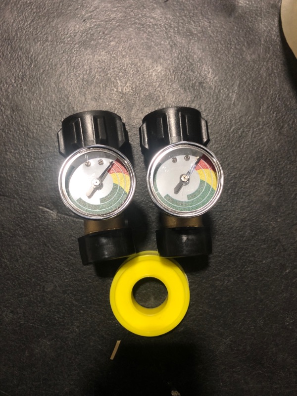 Photo 2 of 2 Pack Upgraded Propane Tank Gauge Level Indicator with Color Coded Dial for 5lb-40lb Propane Tank, Propane Gas Pressure Gauge with QCC1/ Type1 Connection for Gas Grill, Cylinder, RV Camper etc.