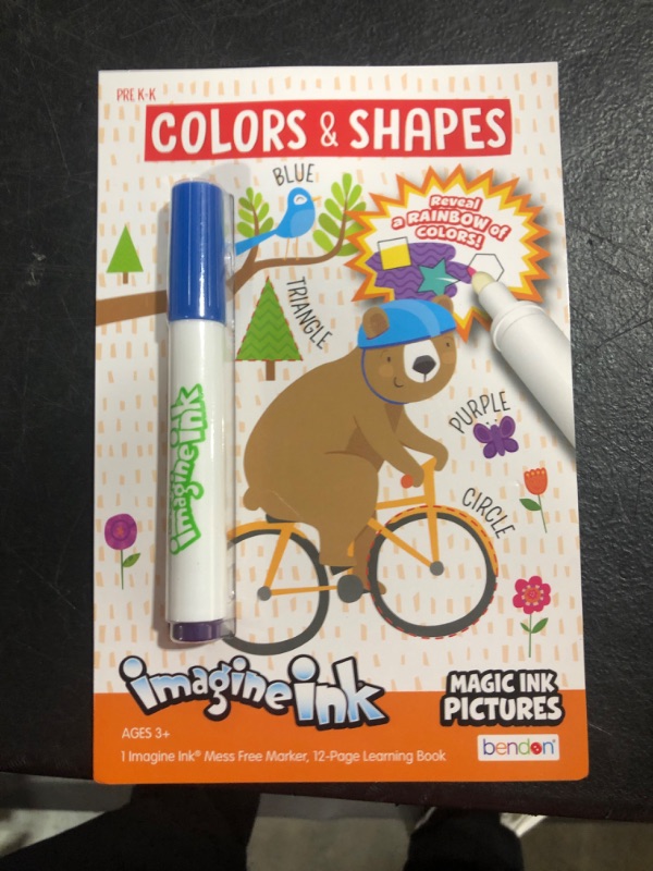 Photo 1 of Imagine Ink PRE K-K Colors & Shapes Learning Books Magic Ink Pictures ~New
