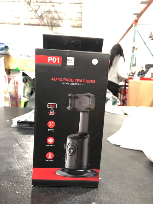 Photo 2 of Auto Face Tracking Tripod with Remote, 360° Rotation Auto Tracking Phone Holder, No App, Smart Phone Moving Tripod for Shooting Video, Live Vlog Rechargeable Battery(White)