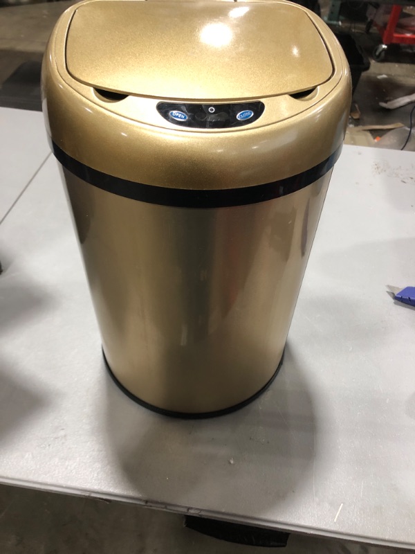 Photo 4 of 
Roll over image to zoom in
CONIMPO 3.5 Gallon Automatic Touchless Trash Can, Stainless Steel Infrared Motion Sensor Trash Can Smart Garbage Can with Lid for Kitchen Bathroom Bedroom Living Room Office (Champagne Gold)