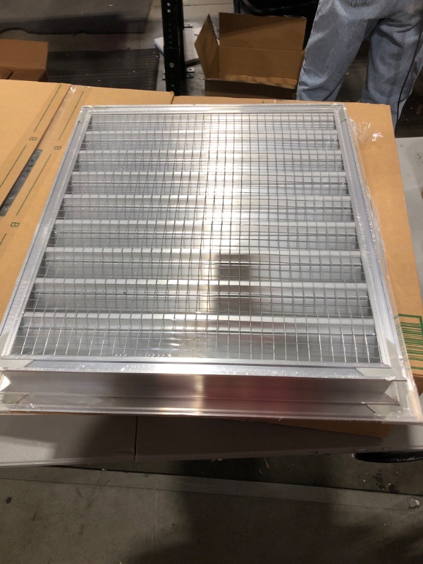 Photo 2 of 18"w X 20"h Aluminum Exterior Vent for Walls & Crawlspace - Rain & Waterproof Air Vent with Screen Mesh - HVAC Grille - Aluminum [Outer Dimensions 19.5”w x 21.5”h] 18 x 20 Anodized Aluminum