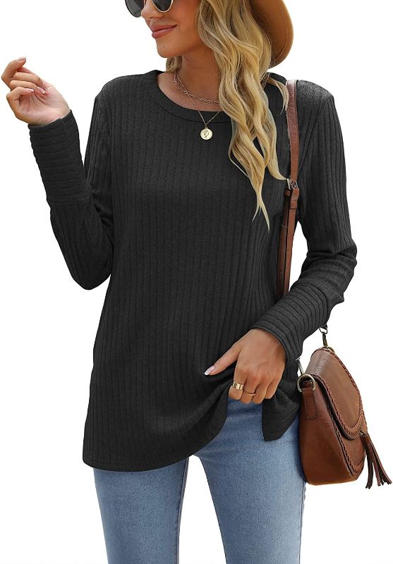 Photo 1 of Berryou Womens Sweater Long Sleeve Loose Crew Neck Shirt Casual Pullover Casual Tunic Tops SIZE S