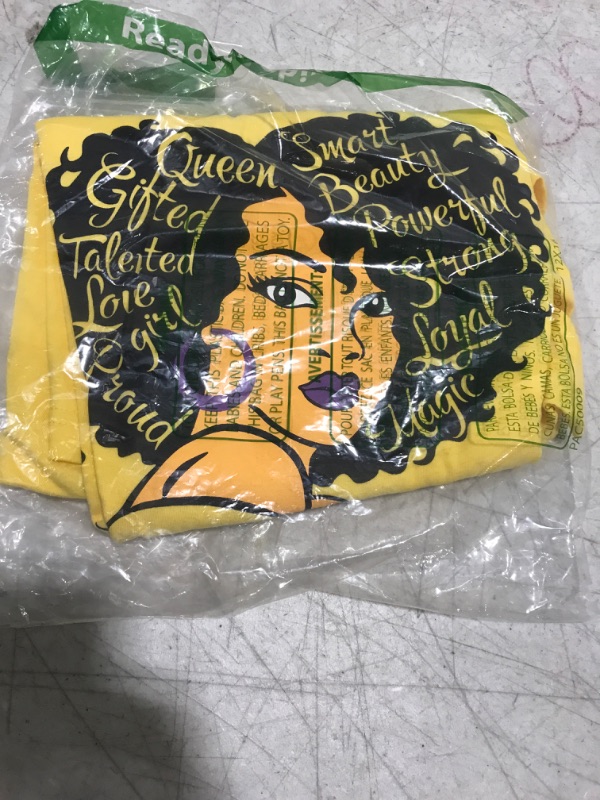 Photo 2 of Black Girl Magic - Melanin Afro Queen T Shirt Black Girl Pride Gift Tee Short Sleeve Tops Yellow XX-Large