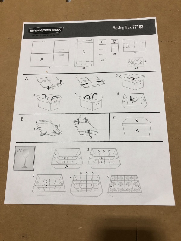 Photo 3 of Bankers Box SmoothMove Heavy-Duty Kitchen Moving Box, Dish and Glass Box Dividers, Cushion Foam, 12 x 12.25 x 18.5 Inches, Kraft, 1 Pack (7710701)