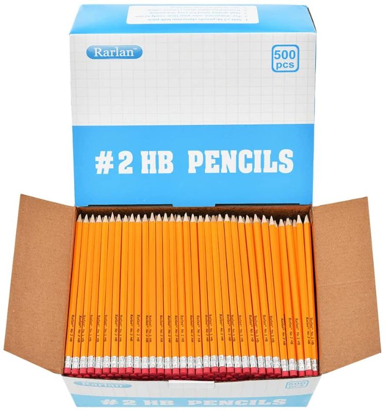 Photo 1 of Rarlan Wood-Cased #2 HB Pencils, Pre-sharpened, 500 Count Bulk Pack 