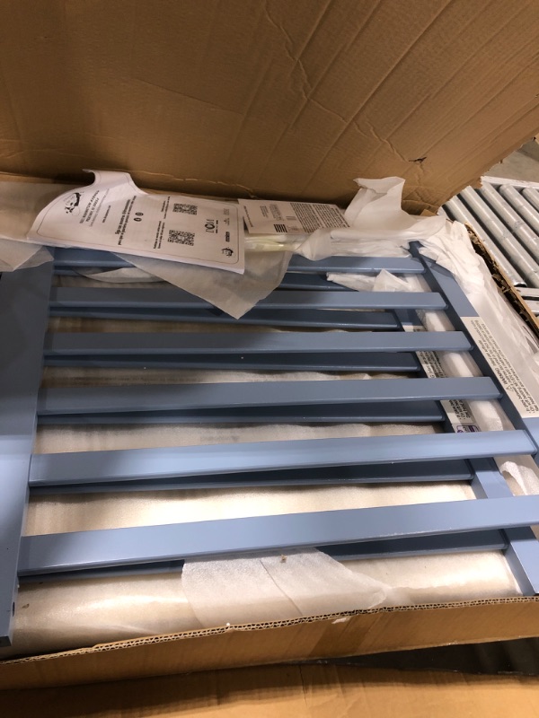 Photo 1 of Dream On Me, Edgewood 4-in-1 Convertible Mini Crib, Dusty Blue