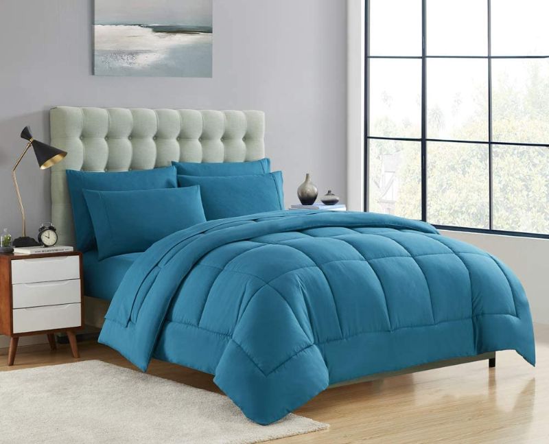 Photo 1 of 88x88 Cotton Bedding Comforter - TEAL 