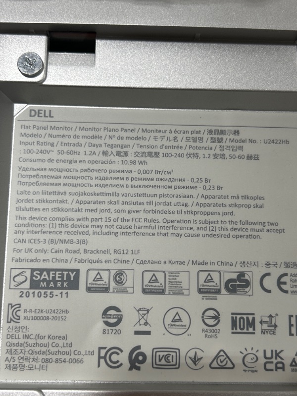 Photo 6 of Dell UltraSharp U2422H 23.8" LCD Monitor, Silver
