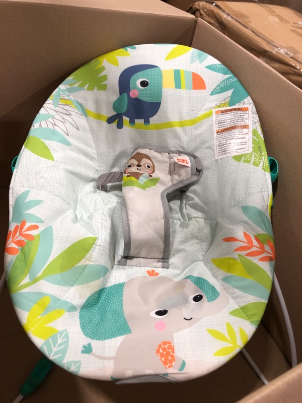 Photo 1 of Bright Starts Rainforest Vibes 3-Point Harness Vibrating Baby Bouncer with-Toy bar
