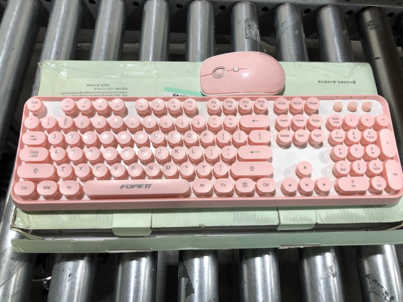 Photo 2 of SADES V2020 Wireless Keyboard and Mouse Combo,Pink Wireless Keyboard with Round Keycaps,2.4GHz Dropout-Free Connection,Long Battery Life,Cute Wireless Moues for PC/Laptop/Mac(Pink)
