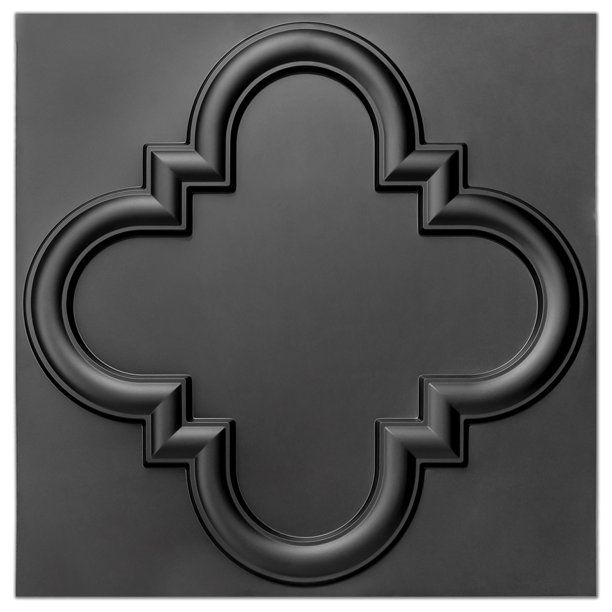 Photo 1 of Art3d Decorative Drop-in Ceiling Tiles 24x24, Pack of 48pcs in Black
