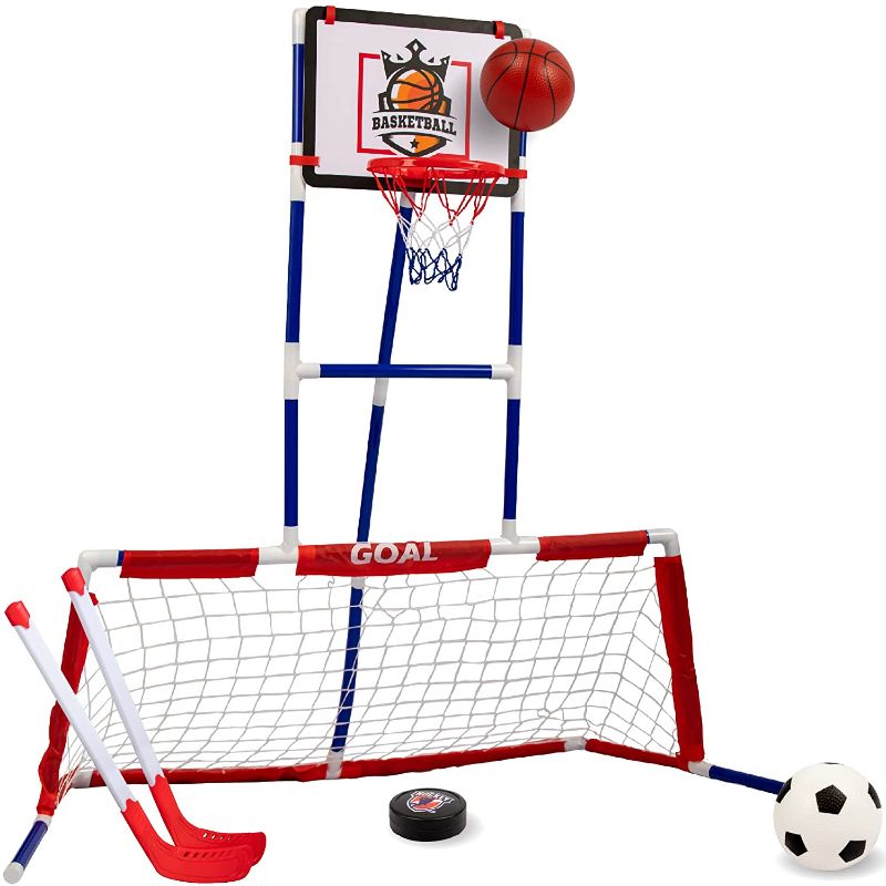 Photo 1 of 3 in 1 sports set basketba; socer hpockey