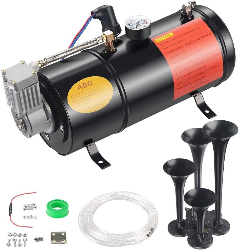 Photo 1 of Anbull 150DB Super Loud Train Horns kit for Trucks, with 3L Air Tank Air Compressor, 4 Trumpet Train Horn Kit for Car Truck Train Van Boat
