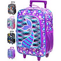 Photo 1 of AGSDON Kids Suitcase for Girls, Cute Mermaid Rolling Luggage Wheels for Children Toddler
