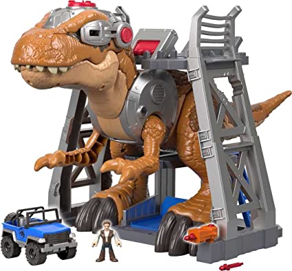 Photo 1 of Imaginext Jurassic World T. rex Dinosaur Toy with Owen Grady Figure plus Light-Up Eyes and Chomping Action, 7-Piece Set [Amazon Exclusive]
