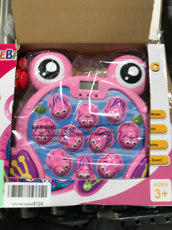 Photo 2 of YEEBAY Interactive Whack A Frog Mole Game, Hammering & Pounding Toys for Early Development, Fine Motor Skill Toy with 2 Hammers, Ideal Gifts for 2,3,4 Girls/Boys/Kids/Toddlers Pink