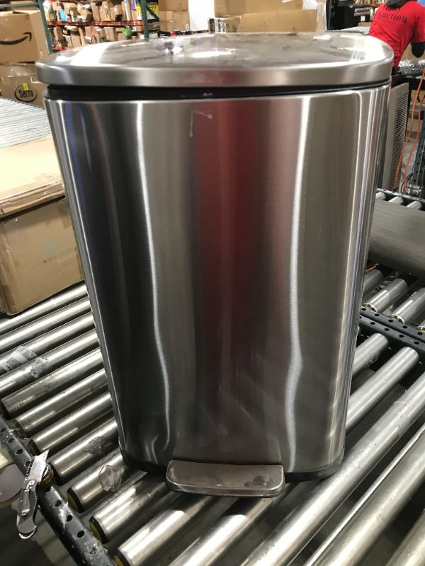 Photo 2 of 13.2 Gallon Rectangular Step Kitchen Garbage Can, Stainless Steel