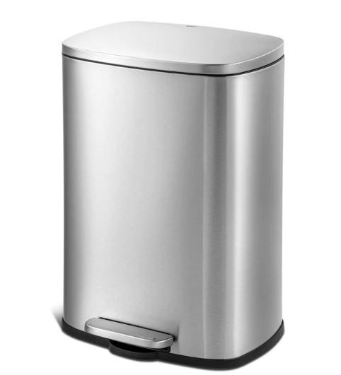 Photo 1 of 13.2 Gallon Rectangular Step Kitchen Garbage Can, Stainless Steel