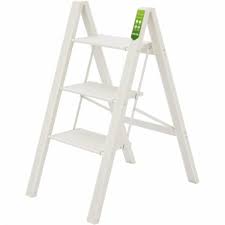 Photo 1 of 3 Step Ladder, Rikade Folding Step Stool With Wide Anti-Slip Pedal