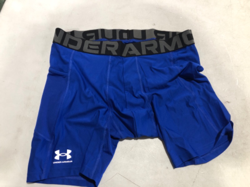 Photo 2 of Under Armour Men's Armour Heatgear Compression Shorts Royal Blue (400)/White XX-Large