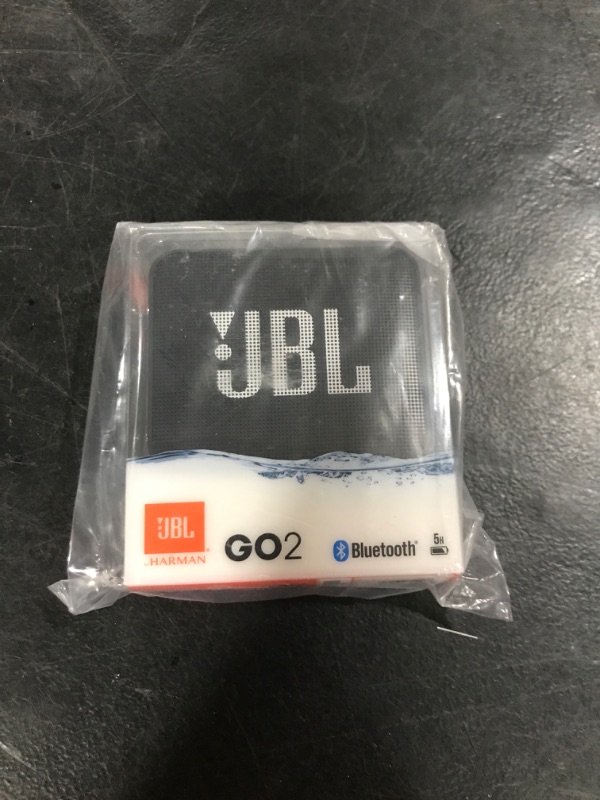 Photo 2 of JBL GO2 - Waterproof Ultra-Portable Bluetooth Speaker - Black & Go 3: Portable Speaker with Bluetooth, Builtin Battery, Waterproof and Dustproof Feature Blue JBLGO3BLUAM Black Speaker + Portable Speaker