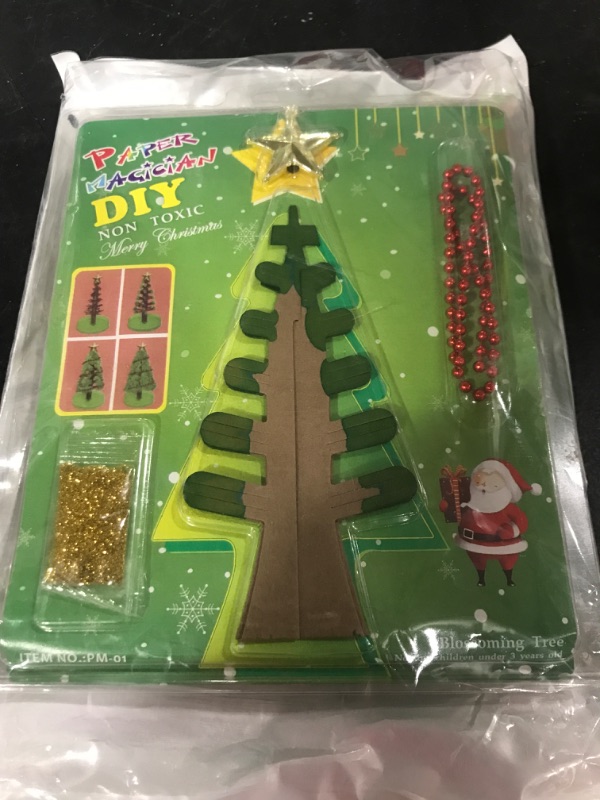 Photo 2 of 2Pcs Magic Growing Crystal Christmas Tree, Growing Christmas Tree for Kids DIY Crystal Grow Christmas Tree Xmas Birthday Gift