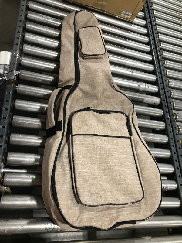 Photo 1 of Acoustic Guitar Bag with 0.5 Inches Thick Padding Fit 39 to 41 Inches Khaki Bag
