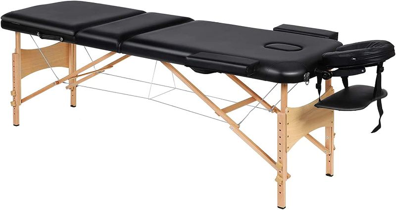 Photo 1 of 3-section Massage Table with Wooden Legs

