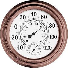 Photo 1 of 15 Inch Indoor/Outdoor Thermometer with Hygrometer Stainless Steel Enclosure Dec
